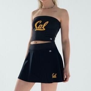 Champion Cal Berkeley Navy Blue & Yellow Bandeau Top & Mini Skort Matching Set